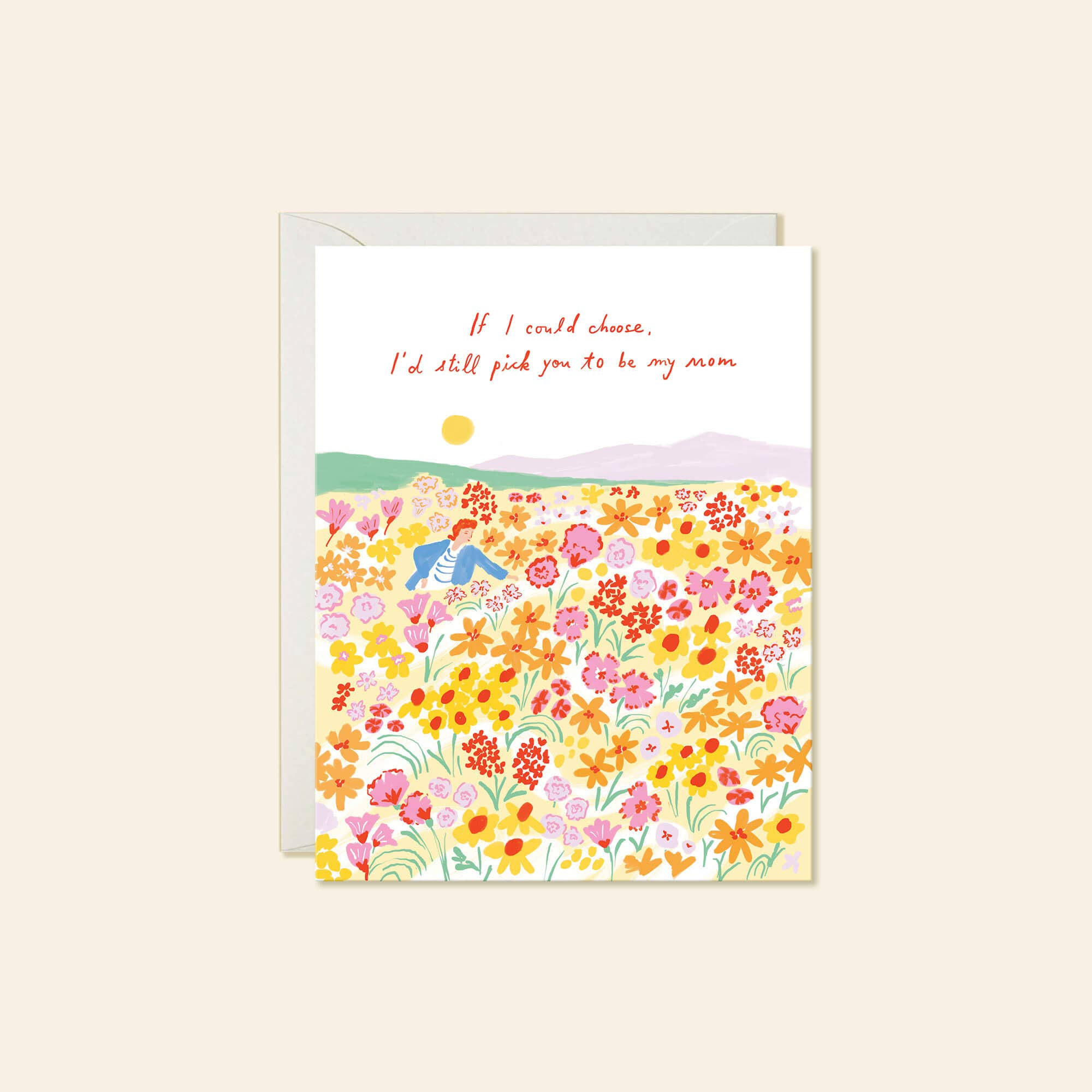 Picking Mom – Sweet and Love Greeting Card for Moms