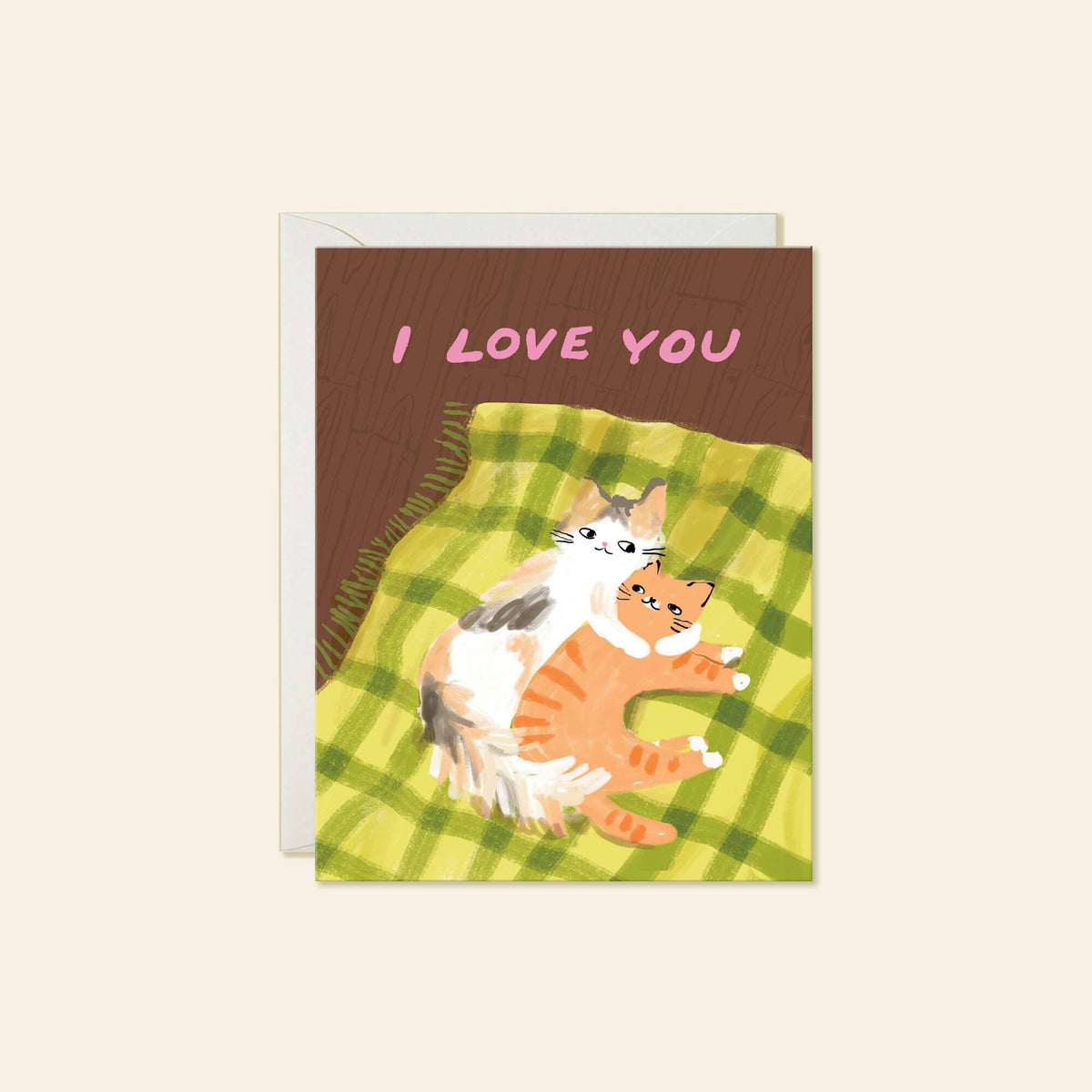 Cat Snuggle – Cute Cat Love Greeting Card