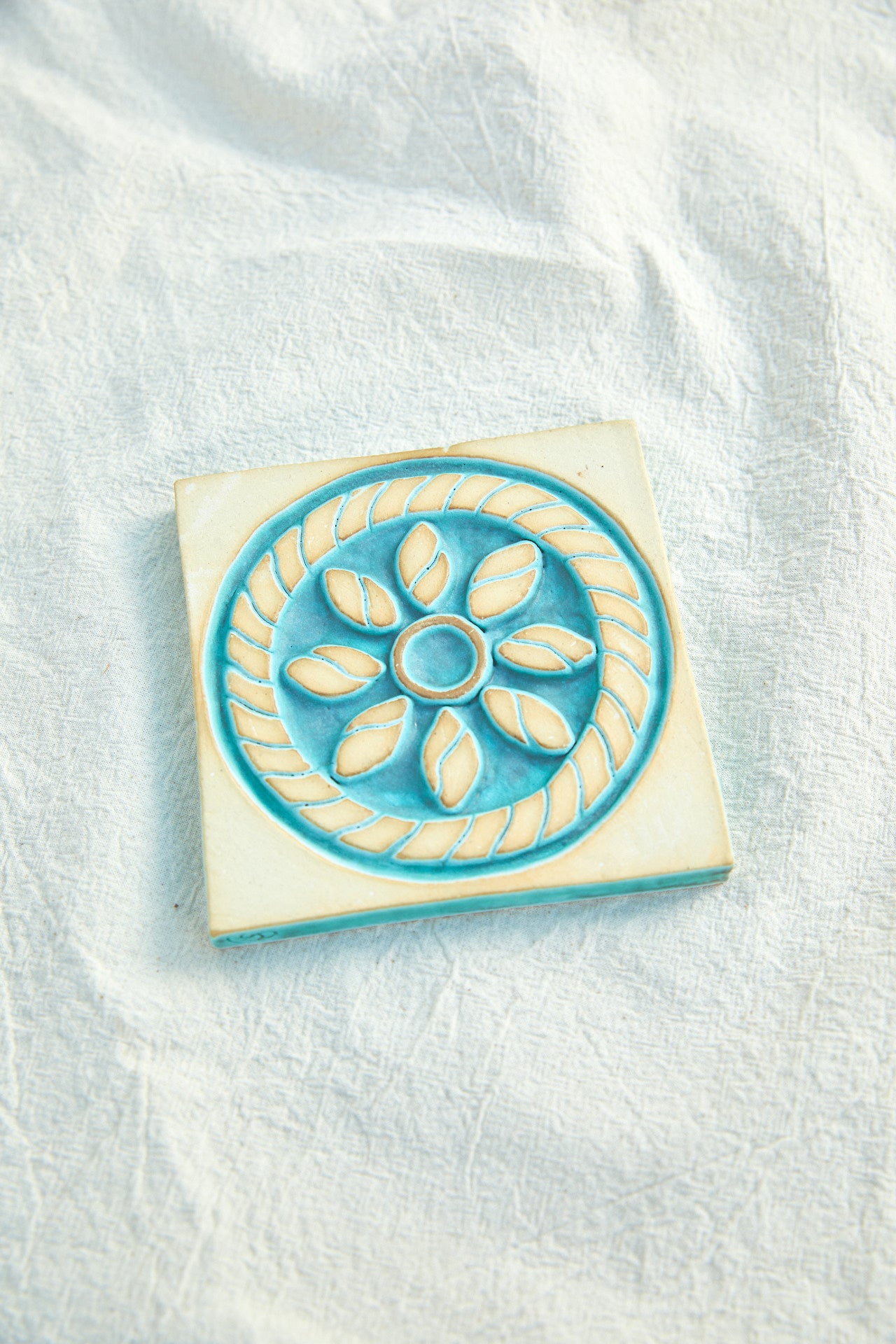 Turquoise Spiral Tile
