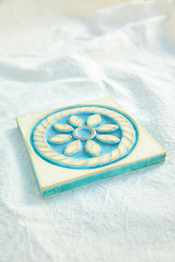 Turquoise Spiral Tile