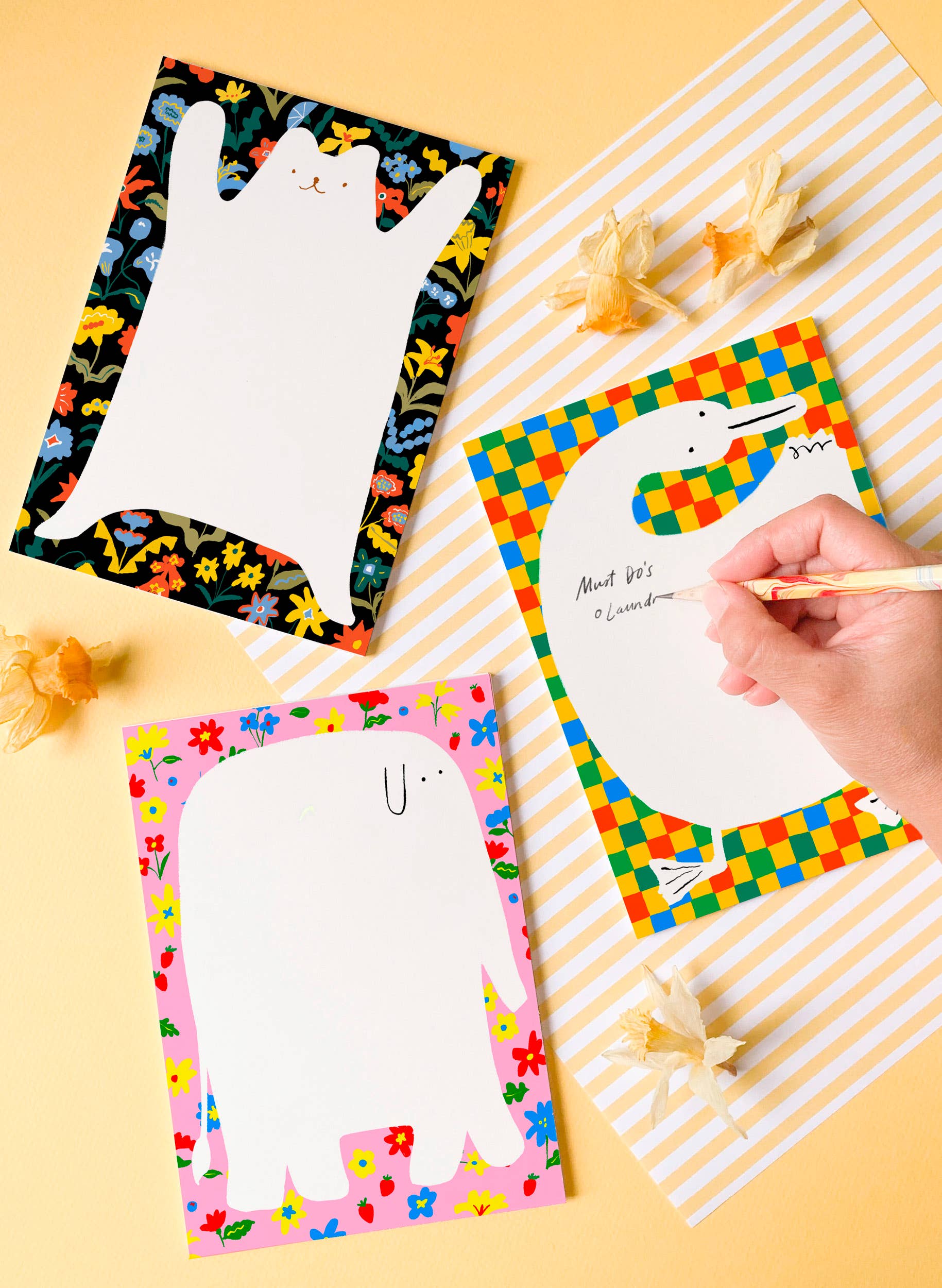 Bear Rug Notepad – Cute Bear Floral Notepad