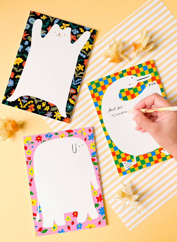 Bear Rug Notepad – Cute Bear Floral Notepad