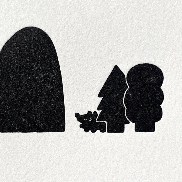 Letterpress Card - Coyote & Mountain