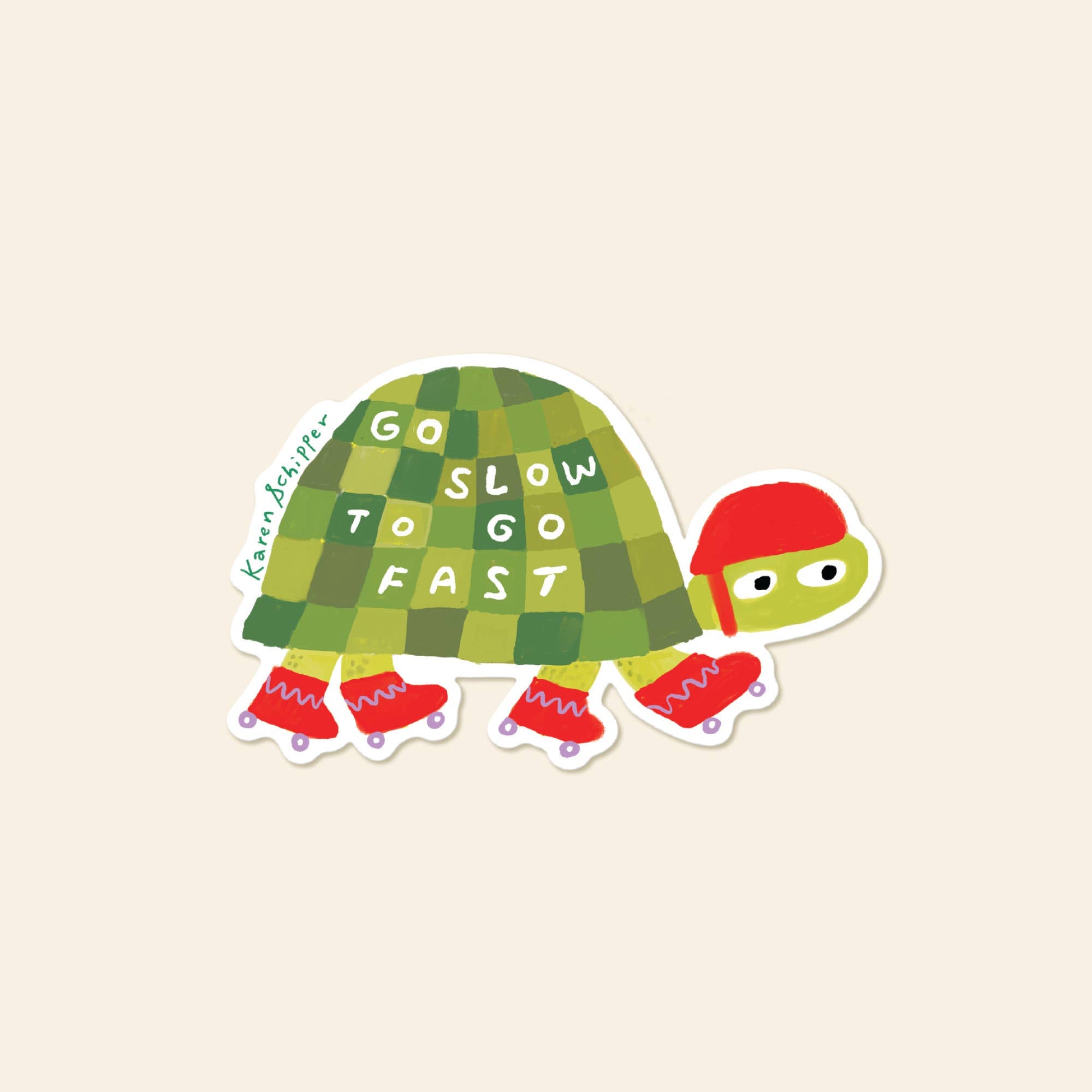 Rollerskate Turtle Sticker - Motivational Turtle Sticker