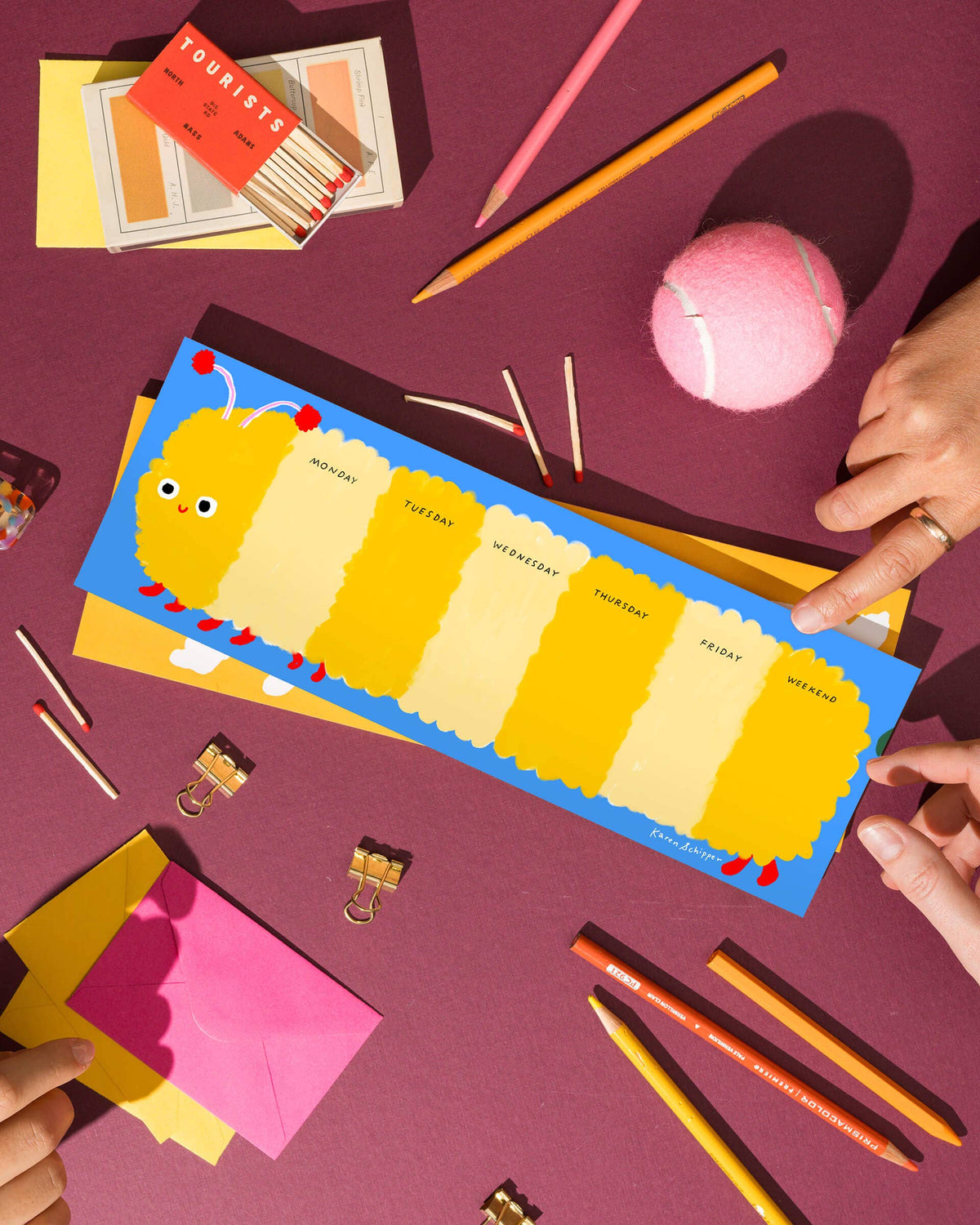 Collin Caterpillar Weekly Desk Planner – Cute Planner Pad