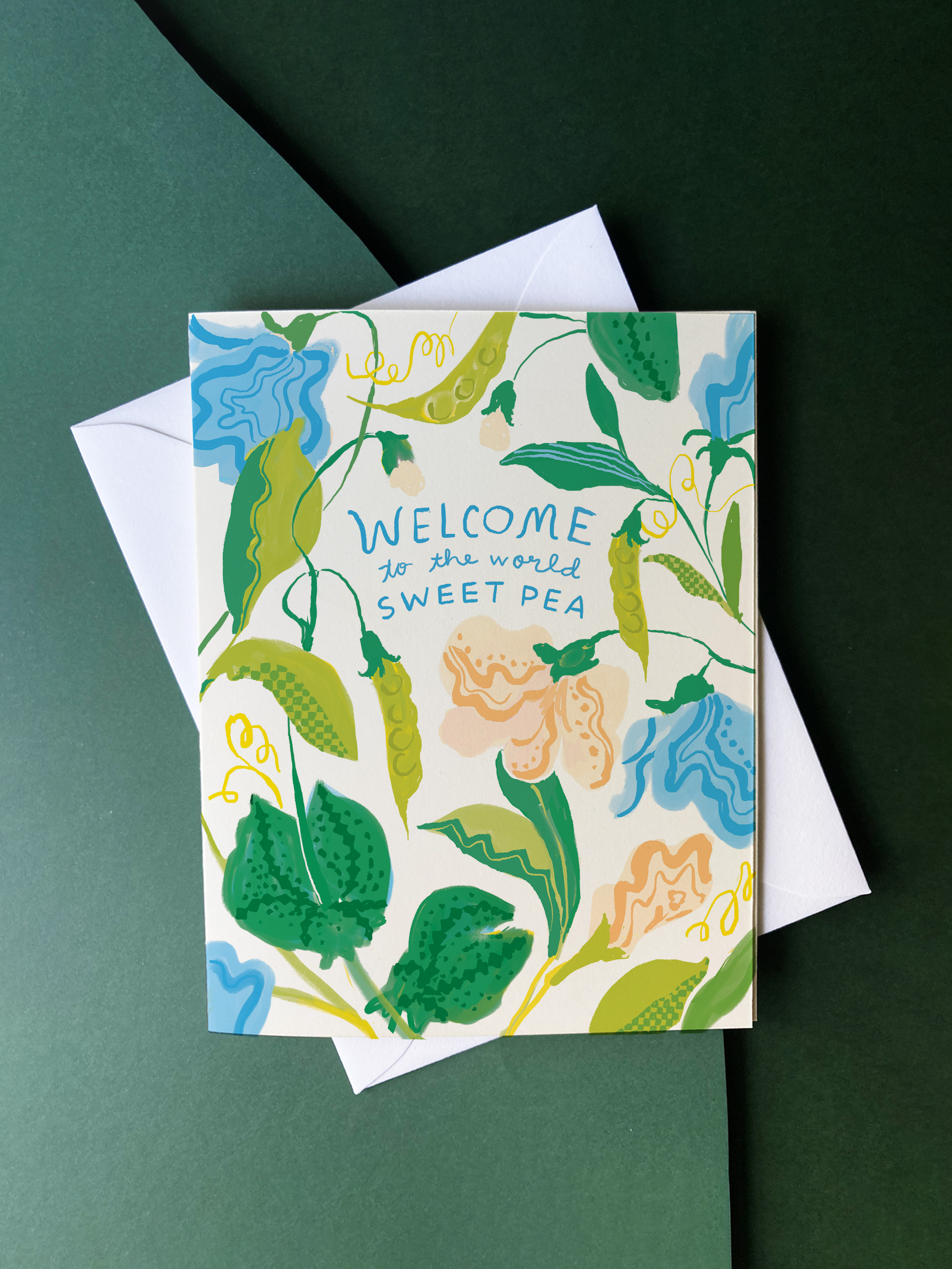 Sweet Pea Baby – Floral Welcome Baby Card