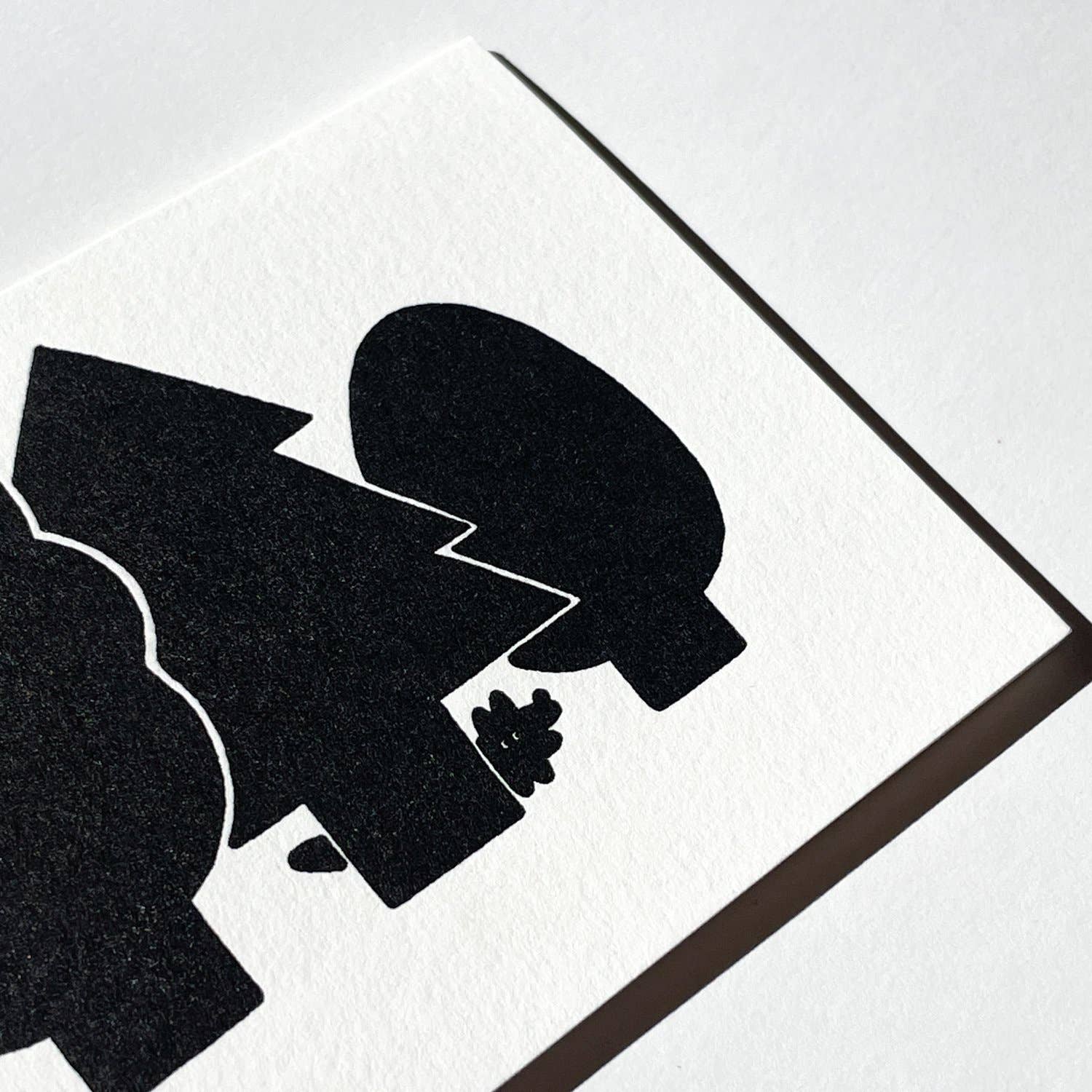 Letterpress Card - Coyote in Forest