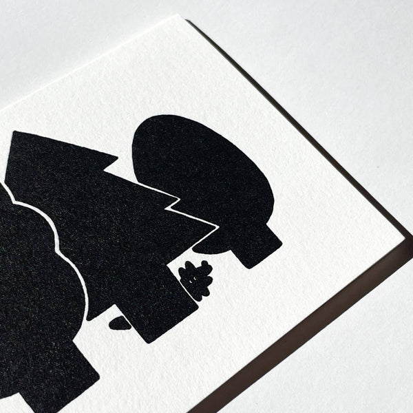 Letterpress Card - Coyote in Forest