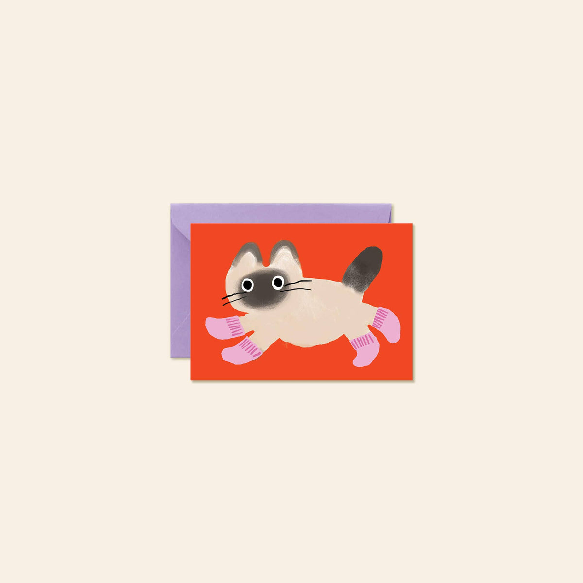 Cat Socks – Cute & Funny Cat Mini Note Card